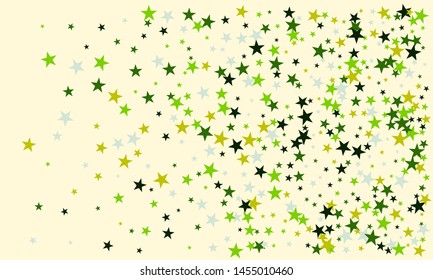 Colorful stars confetti. Vector cosmic abstract frame background. Christmas, new year celebration, birthday party, carnival or festival glamour design.