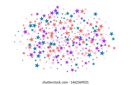 Colorful stars confetti. Vector cosmic abstract frame background. Christmas, new year celebration, birthday party, carnival or festival glamour design.