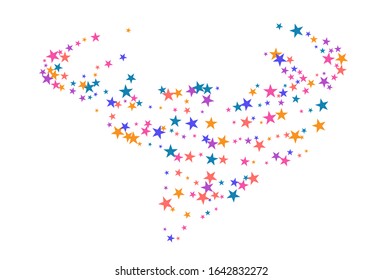 Colorful stars confetti. Vector cosmic abstract frame background. Christmas, new year celebration, birthday party, carnival or festival glamour design.