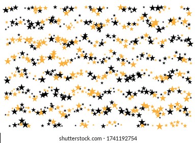 Colorful stars confetti. Vector cosmic abstract frame background. Christmas, new year celebration, birthday party, carnival or festival glamour design.