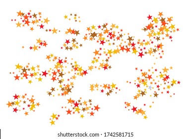 Colorful stars confetti. Vector cosmic abstract frame background. Christmas, new year celebration, birthday party, carnival or festival glamour design.