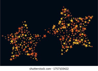 Colorful stars confetti. Vector cosmic abstract frame background. Christmas, new year celebration, birthday party, carnival or festival glamour design.