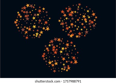 Colorful stars confetti. Vector cosmic abstract frame background. Christmas, new year celebration, birthday party, carnival or festival glamour design.