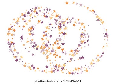 Colorful stars confetti. Vector cosmic abstract frame background. Christmas, new year celebration, birthday party, carnival or festival glamour design.