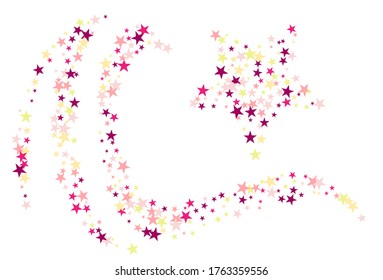 Colorful stars confetti. Vector cosmic abstract frame background. Christmas, new year celebration, birthday party, carnival or festival glamour design.