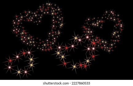 Colorful stars confetti. Vector cosmic abstract frame background. Christmas, new year celebration, birthday party, carnival or festival glamour design.
