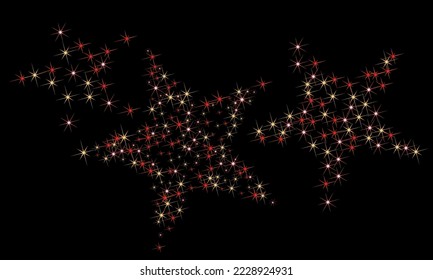 Colorful stars confetti. Vector cosmic abstract frame background. Christmas, new year celebration, birthday party, carnival or festival glamour design.
