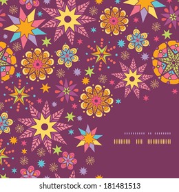 Colorful stars corner seamless pattern background template