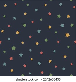 Colorful stars. Creative seamless pattern. Traditional winter holiday. New Year and Christmas
