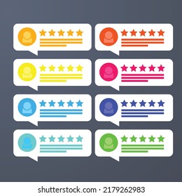 colorful stars for customer product rating review flat icon for vote