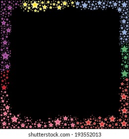 colorful of stars frame vector