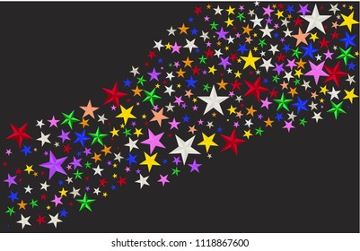 colorful stars  isolated on background