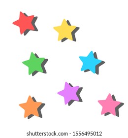 colorful stars on white background for decoration. vector illustration