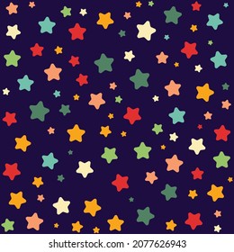 Colorful stars pattern background. Vector illustration. Wrapping paper.