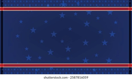 Colorful Stars Pattern on Deep Blue Background With Decorative Borders for Festive Occasions