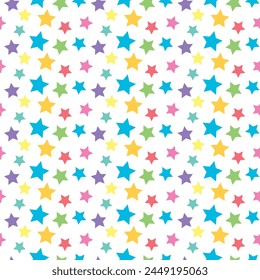 Colorful stars pattern seamless. Vector Illustration