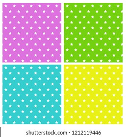 Colorful stars pattern set vector design