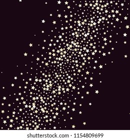Colorful stars scattered diagonally. Isolated gradient celestial elements. Pearl nacre glitter. Festive iridescent holographic shine effect vector template for decorations