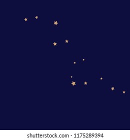 Colorful stars scattered diagonally. Isolated gradient stellar elements. Brass metal shine. Festive iridescent holographic shine effect vector template for celebration decoration