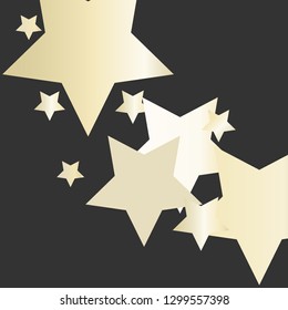 Colorful stars scattered diagonally. Isolated gradient celestial elements. Pearl nacre glitter. Holiday celebration luminous glossy vector template for decorations