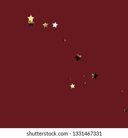 Colorful stars scattered diagonally. Isolated gradient stellar elements. Platinum chrome metal glitter. Iridescent festive  celebration vector  template for decorations, packaging.