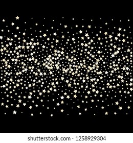 Colorful stars scattered horizontally. Isolated gradient stellar elements. Pearl nacre shine. Festive iridescent holographic shine effect vector template for decorations
