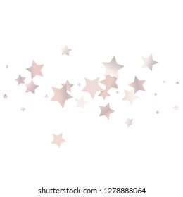 Colorful stars scattered horizontally. Isolated gradient stellar elements. Palle pink blue pearl nacre gloss. Holiday celebration luminous glossy vector template 
