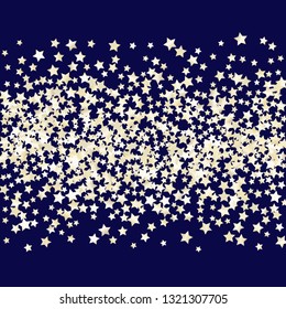 Colorful stars scattered horizontally. Isolated gradient celestial elements. Pearl nacre gloss. Iridescent glitter festive celebration vector template for decorations