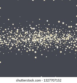 Colorful stars scattered horizontally. Isolated gradient stellar elements. Pearl nacre shine. Iridescent glitter festive celebration vector template for decorations