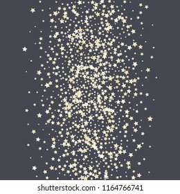 Colorful stars scattered vertically. Isolated gradient stellar elements. Pearl nacre gloss. Iridescent glitter festive celebration vector template for decorations