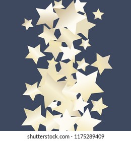 Colorful stars scattered vertically. Isolated gradient stellar elements. Pearl nacre gloss. Festive iridescent holographic shine effect vector template for decorations