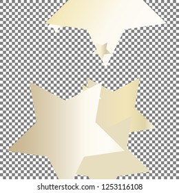 Colorful stars scattered vertically. Isolated gradient stellar elements. Pearl nacre gloss. Holiday celebration luminous glossy vector template for decorations