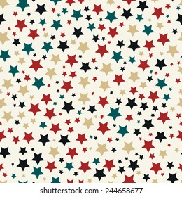 Colorful stars seamless pattern