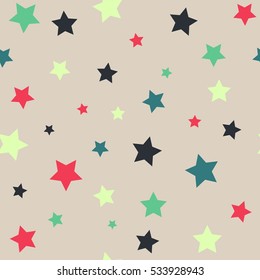 Colorful stars seamless pattern