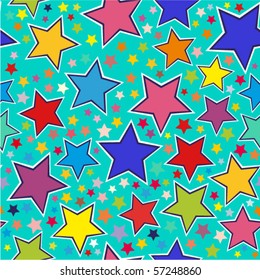 Colorful stars seamless pattern