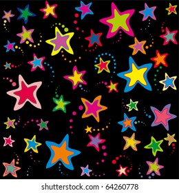 Colorful stars seamless pattern