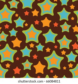 Colorful stars seamless pattern