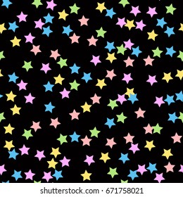 Colorful stars seamless pattern