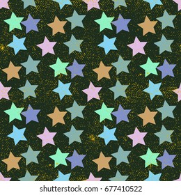 Colorful stars seamless pattern