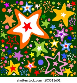 Colorful stars seamless pattern background. Vector Illustration 