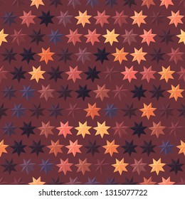 Colorful stars. Seamless pattern. Christmas holidays background.