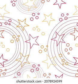 Colorful stars seamless pattern on a white background. Stars Seamless Pattern. The vector image. Starry night sky