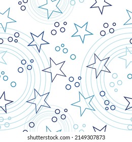 Colorful stars seamless pattern on a white background. Stars Seamless Pattern. The vector image. Starry night sky