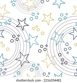 Colorful stars seamless pattern on a white background. It can be use for valentines day wrapping paper or wedding invitation card background.