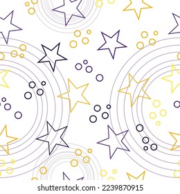 Colorful stars seamless pattern on a white background. It can be use for valentines day wrapping paper or wedding invitation card background.