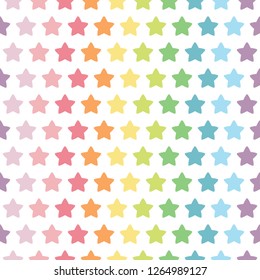 colorful stars. seamless pattern. rainbow and pastel color concept. vector illustration.