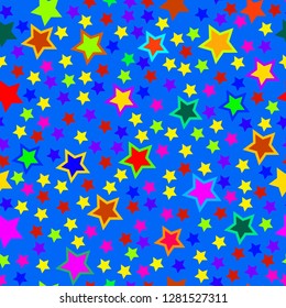 Colorful stars seamless pattern - Vector 