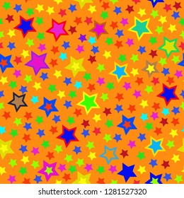 Colorful stars seamless pattern - Vector 