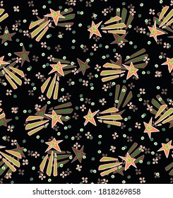 Colorful stars seamless pattern. Vector 
