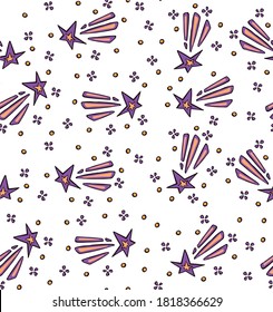 Colorful stars seamless pattern. Vector 